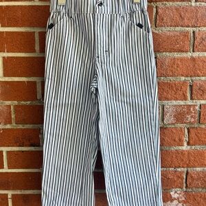 Vintage Toddler Pants - Baby's Own Pin Striped Elastic Waist Pants with Pockets